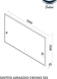 Sintesi Зеркало Armadio Cromo 120x70 хром матовый – фотография-7